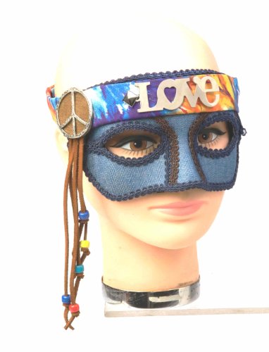 Forum Mardi Gras Masquerade 1960's Hippe Tie-Dye Half-Mask