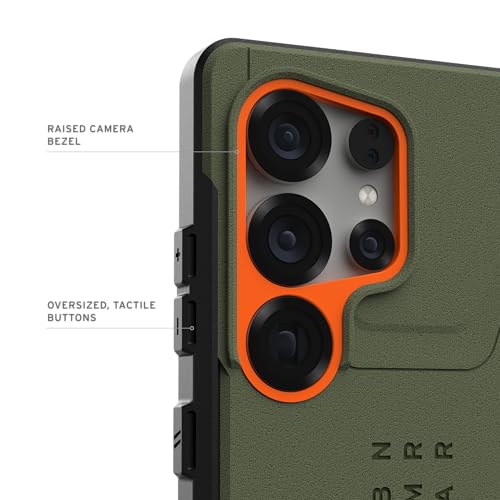 Urban Armor Gear UAG - Funda diseñado para Samsung Galaxy S25 Ultra Civilian - Compatible con Carga magnética, Color Verde Oliva/Naranja