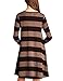 MEROKEETY Women's Crew Neck Striped Long Sleeve Swing Tunic Dress With Pockets