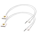 Set of 2 Premium Lightning 8-Pin to 30-Pin Adapter Charger Cable w/ 3.5mm Audio Jack for iPhone 6, 6S, SE, iPad (White)