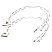 Set of 2 Premium Lightning 8-Pin to 30-Pin Adapter Charger Cable w/ 3.5mm Audio Jack for iPhone 6, 6S, SE, iPad (White)