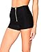 iHeartRaves High Waist Zipper Booty Shorts Dance Bottoms (Black, Medium)