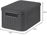 Curver Basket with Lid Rattan Style Large - polypropylene storage view 5