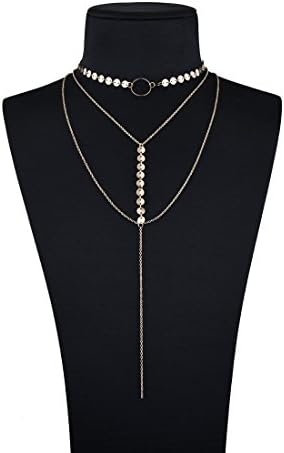 Bowisheet Multilayer Necklace Lariat Bar Drop Y Link Chain Necklaces For Women Jewelry