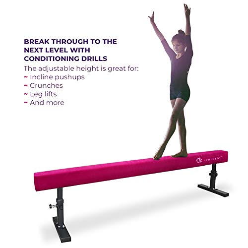 JC-ATHLETICS Adjustable Balance Beam Gymnastic Practice Training Equipment for Kids Children Home Floor Use,8 Feet Longor Use,8 Feet Long