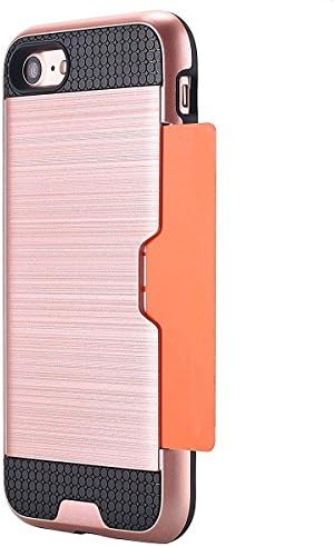 Best iPhone 7 Case, Credit Card Holder Wallet Case Slim Fit Shock-absorption Dual Layer Hybrid Rugged Plastic Hard Shell Flexible TPU Bumper Protective Case for Apple iPhone 7(4.7 Inch)