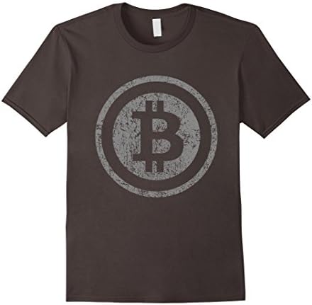 Mens Vintage Bitcoin T-Shirt For Crypto Currency Traders XL Asphalt