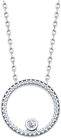 Paradis Love Sokolov 925 Sterling Silver Micro Pave Infinity Circle with Genuine Center Cubic Zirconia Swarovski Crystal Girls Women Gift Package