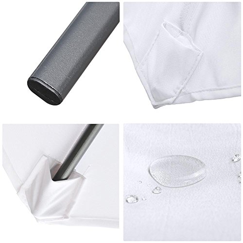 Yeshom 9ft Aluminum Outdoor Garden Patio Umbrella with Crank Tilt Deck Market Yard Beach Pool Cafe White