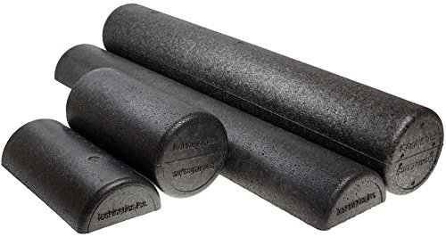 Isokinetics Inc. Black High Density Foam Rollers - Extra Firm - For Exercise and Therapy - 6