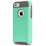 iPhone 5C Case,by Ailun,Soft TPU Bumper&Hard Shell Solid PC Back,Shock-Absorption&Anti-Scratch Hybrid Dual-Layer Slim Cover,Siania Retail Package[Mint Green]