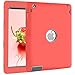 iPad 2 Case,iPad 3 Case,iPad 4 Case,BENTOBEN Heavy Duty Rugged Shock-Absorption / High Impact Resistant Hybrid Three Layer Armor Full Body Protective Case Cover for iPad 2/3/4 Retina (Coral Pink&Gray)
