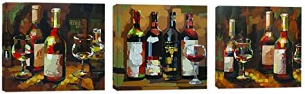 HLJ ART 3Pcs/Sets Modern Wall Art Home Decor Giclee Prints Framed Artwork Oil Paintings Wine Pictures Photo Paintings Print on Canvas