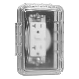 TayMac MM110C Weatherproof Single Outlet Outdoor Receptacle Cover, 5/8 Inches Deep, Clear