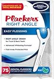 Plackers Whitening Right Angle Floss Picks-75 ct (Quantity of 6)
