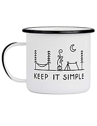 Taza de café con esmalte para acampada o camping,