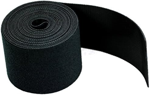 AIRNIX 2 in. x 10 ft. Black Nylon Cable Tie Roll, Double Sided Hook & Loop