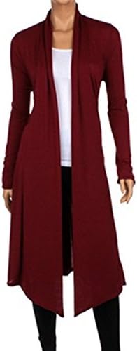LEANI Women's Long Open Front Drape Lightweight Maxi Long Sleeve Cardigan Sweater Longline Duster Coat