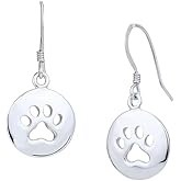 Vanbelle Sterling Silver Jewelry - Rhodium Plated with 925 Stamp - Dog Paw Drop Earring - lightweight Elegant handcrafted Earring for Women