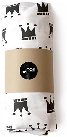 Black and White Crib sheet - BLACK CROWNS - gender neutral baby sheet - monochrome nursery bedding