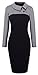 HOMEYEE® Women's Retro Chic Colorblock Lapel Career Tunic Dress B238 (S, White)