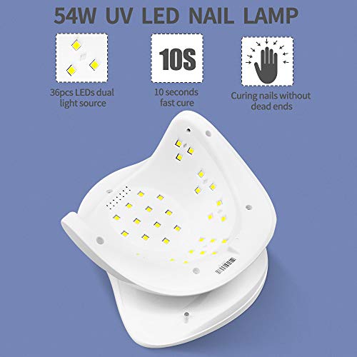 image for 54W UV nail lamp, DIOZO LED nail dryer quick-drying LED UV nail drying