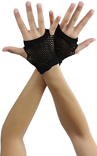 ToBeInStyle Women's Thick Diamond Net Gloves - Black