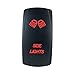 QUNQI STAR 5 pin Laser Backlit Rocker Switch Rock Lights 20A 12V On/Off LED Light Toggle Switch with Jumper Wires Set（Side Lights,Red）