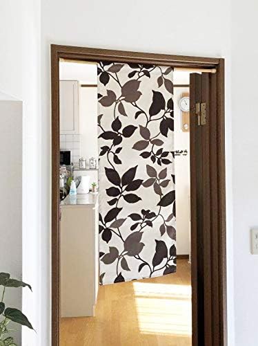 Amazon のれん スリム ハーフ 小窓 カーテン 間仕切り 目隠し おしゃれ 壁掛け タペストリー 北欧 デザイン リーフ柄 幅35 丈90 Cm のれん オンライン通販