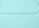 A7 Invitation Envelopes w/Peel & Press (5 1/4 x 7 1/4) - Seafoam Blue (50 Qty) | Perfect for Invitations, Announcements, Sending Cards, 5x7 Photos | Printable | 80lb Paper | LUX-4880-113-50