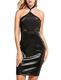 Zeagoo Womens Sexy Lace Sleeveless Halter Neck Banquet Cocktail Prom Party Dress