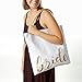 Tri-Coastal Design Bride Canvas Tote Bag: Large Reusable Cloth Fabric Shoulder Bags with Handles for Women - Reversible Purse Totes for Bridal Party