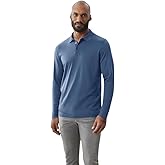 Robert Barakett Men's Honeycomb Long Sleeve USA Grown 100% Pima Cotton Button Placket Polo Shirt