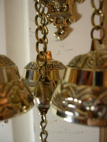 Antique Style Shopkeepers Triple Bell ~ Brass Store Doorbell