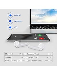 [versión 2019] verdaderos audífonos inalámbricos, Bluetooth 5.0 audífonosIPX7 impermeable 90 H Ciclo Tiempo de reproducción audífonos Auto Emparejamiento intrauditivo Bluetooth audífonos inalámbricos estéreo con 3350 mAh estuche de carga