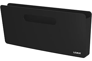 loukin Magnetic File Holder - Vertical Wall Mount Organizer for Whiteboard, Refrigerator, Office Wall, Documents, Letters (Black)