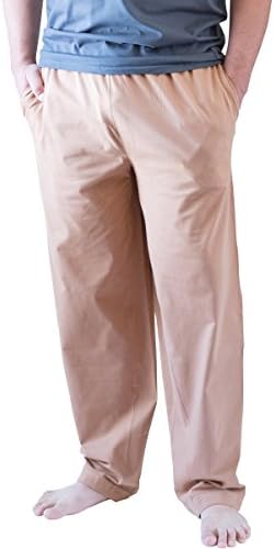 100% Egyptian Cotton Lounge Pants (For Both Men And Women) - Tan (Large)