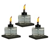TIKI Brand Mixed Material Votive Tabletorch 3-pk