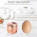 iRainy G2 Pocket Size Spice Herb Grinder - Small Tiny 1.6 Inch 4 Pieces with Pollen Catcher (Rose Gold)