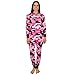 Lazy One Womens Camo Flapjacks Adult Onesie Pajamas (Pink)