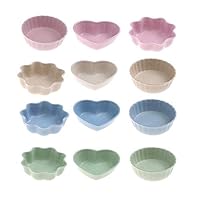 Monliya (set of 12) Dipping Bowls Soy Sauce Dishes Appetizer Plates Tasting Dishes, Multi-Color Variety Shape Saucers Bowl Soy Sauce Dishes Kit Ramekins Seasoning Little Bowls Side Dish Butter Ketchup