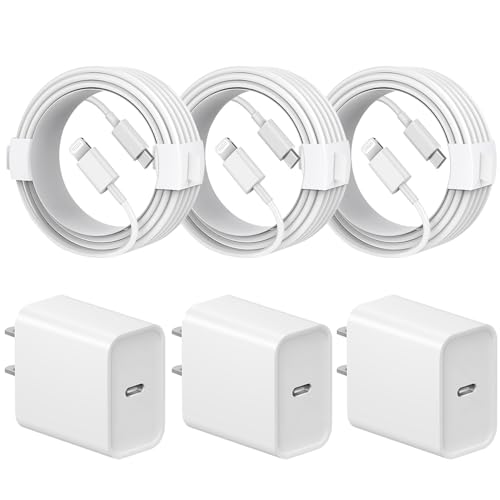 iPhone 11 12 13 Fast Charger [Apple MFi Certified] 2-Pack USB C Wall Charger 20W PD Adapter with 6FT USB C to Lightning Cable Compatible iPhone 13/13 