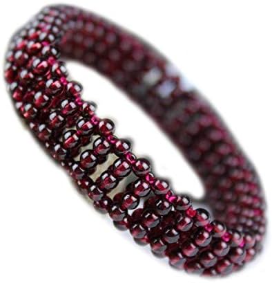 Natural Garnet Bracelet Fashion Women Crystal Bracelet Jewelry Gifts,A