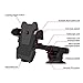 TOTIE Car Mount Holder,Universal Car Dashboard Windshield Phone Mount for iPhone 7s 6s Plus 7 6 6s 5s 5c Samsung Galaxy S8 Edge S7 S6 Note 5 6 7 & Smartphones,Black