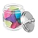 mDesign Small Apothecary Organizer Canister Jars - Glass Containers with Steel Lid for Bathroom, Organization Holder for Vanity, Counter, Hamill Collection - 2 Pack - Clear/Brushed Chrome