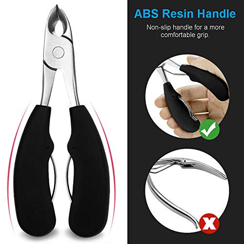 Large Toenail Clipper Cutter for Thick Toe Nails Men Seniors Elderly Stainless Steel,Ingrown Toenail Tool Nipper Wide Opening Professional Podiatrist with Lifter for Diabetic Tough Nails Curved Blades - Thumbnail 3