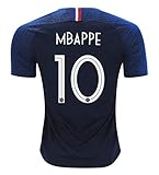 Redrun 2018 National Soccer Team France Mbappe 10 Home Men's Jersey Color Blue