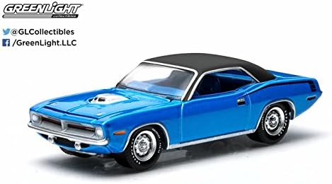 1970 Plymouth HEMI Cuda (Jamaica Blue) GL Muscle Series 11 Greenlight Collectibles 1:64 Scale 2015 Die-Cast Vehicle &amp; Trading Card