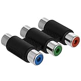 Cmple - 3-RCA Jacks to 3-RCA Jacks Coupler Jointer - RGB Female to Female 3-RCA Adapter Extension AV Audio Video Adapter