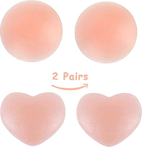 Breast Petals Nipple Covers Silicone Reusable Fashion Sexy Adhesive Pasties - 2 Pairs